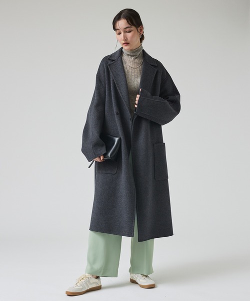 qualite(カリテ)の「マットサテンストレートパンツ/秋服/冬服/オフィスカジュアル(スラックス・レディース・モカ/アイボリー/グレイッシュブルー/チャコールグレー/ピンクベージュ・34/36/38)」の21枚目の写真