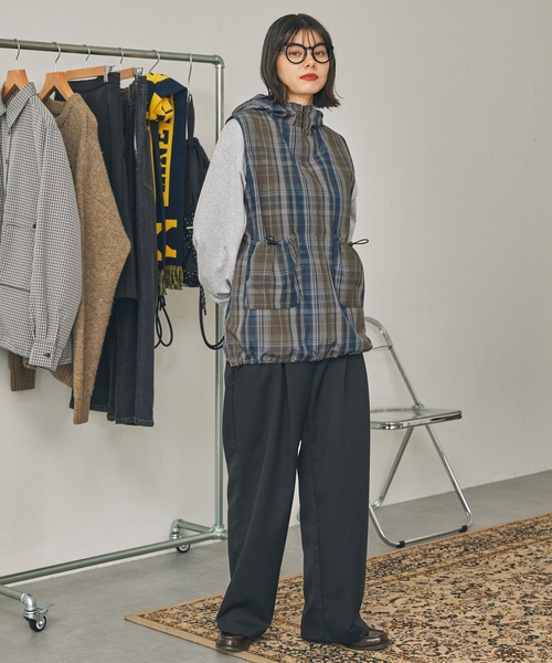 MARK AND LONA フード付きベストセットアップ セットアップ対応】フード付きナイロンベスト MONO-MART LADY'S