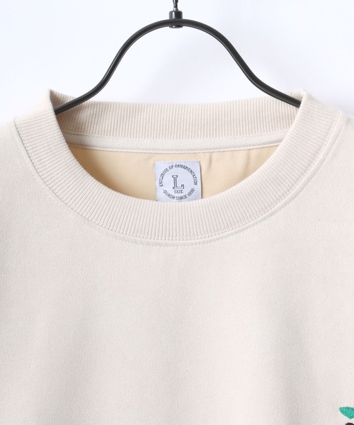 Lazar（ラザル）の「Faux Suede Beard Man Embroidery Sweat/オーバーサイズ フェイクスウェード ヒゲオジサン ワンポイント刺繍 スウェット トレーナー/レディース メンズ（スウェット・メンズ・チャコール/ホワイト系その他/ブラウン/グレー系その他/アイボリー/ブルー・L/M）」の20枚目の写真