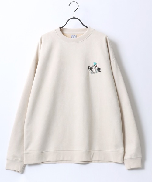 Lazar（ラザル）の「Faux Suede Beard Man Embroidery Sweat/オーバーサイズ フェイクスウェード ヒゲオジサン ワンポイント刺繍 スウェット トレーナー/レディース メンズ（スウェット・メンズ・チャコール/ホワイト系その他/ブラウン/グレー系その他/アイボリー/ブルー・L/M）」の16枚目の写真