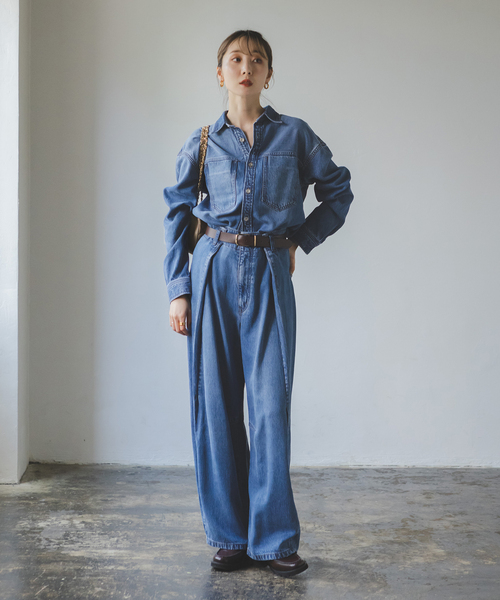 Noble（ノーブル）の「スージングデニムビッグポケットシャツ（シャツ