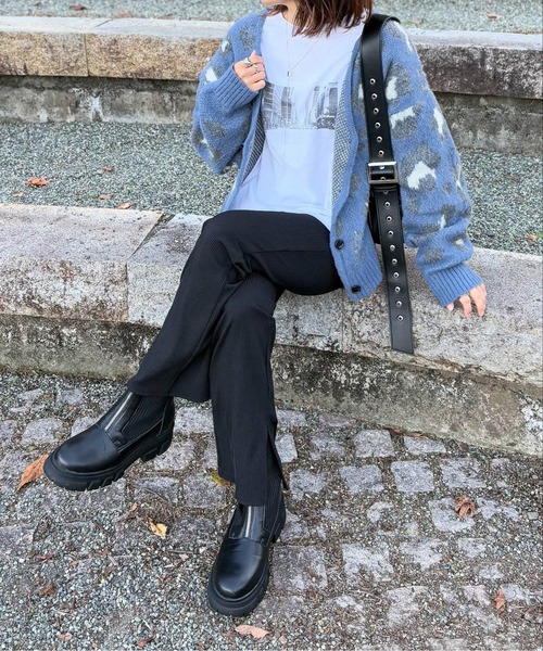 Fabby fabby(ファビィーファビィー)の「トラックソールニットジップショートブーツ(ブーツ・レディース・ブラック/シルバー・MEDIUM/LARGE)」の17枚目の写真
