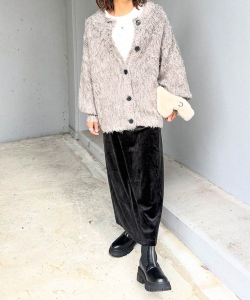 Fabby fabby(ファビィーファビィー)の「トラックソールニットジップショートブーツ(ブーツ・レディース・ブラック/シルバー・MEDIUM/LARGE)」の13枚目の写真