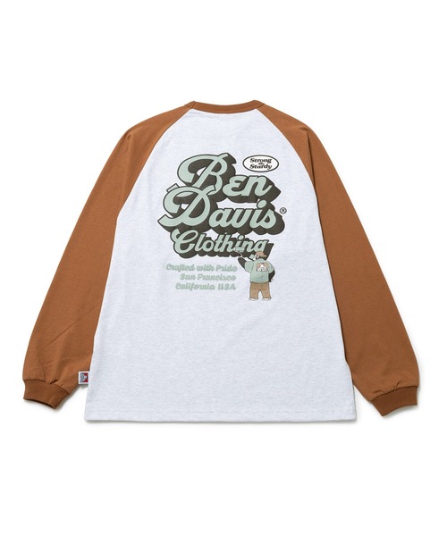  j.n.r.d（ジェー・エヌ・アール・ディー）の「【BENDAVIS別注】j.n.r.d/ラグランプリントロングTシャツ（Tシャツ/カットソー・メンズ・ネイビー/レンガ/ブラック・L/LL/M）」の12枚目の写真