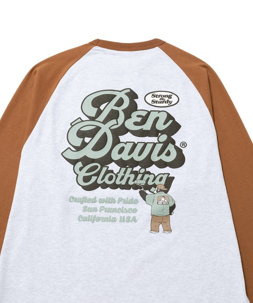  j.n.r.d（ジェー・エヌ・アール・ディー）の「【BENDAVIS別注】j.n.r.d/ラグランプリントロングTシャツ（Tシャツ/カットソー・メンズ・ネイビー/レンガ/ブラック・L/LL/M）」の15枚目の写真