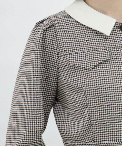 F i.n.t（フィント）の「Heleneミニチェックワンピース/fint（ワンピース・レディース・ホワイト×ブラウン/ブラック×グレー・FREE）」の11枚目の写真