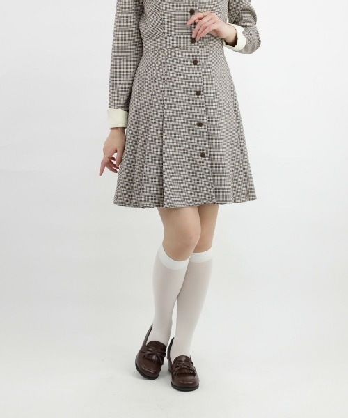 F i.n.t（フィント）の「Heleneミニチェックワンピース/fint（ワンピース・レディース・ホワイト×ブラウン/ブラック×グレー・FREE）」の7枚目の写真