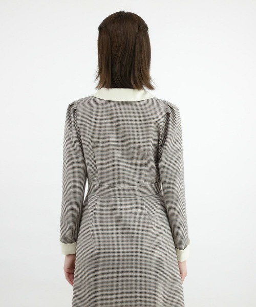 F i.n.t（フィント）の「Heleneミニチェックワンピース/fint（ワンピース・レディース・ホワイト×ブラウン/ブラック×グレー・FREE）」の9枚目の写真