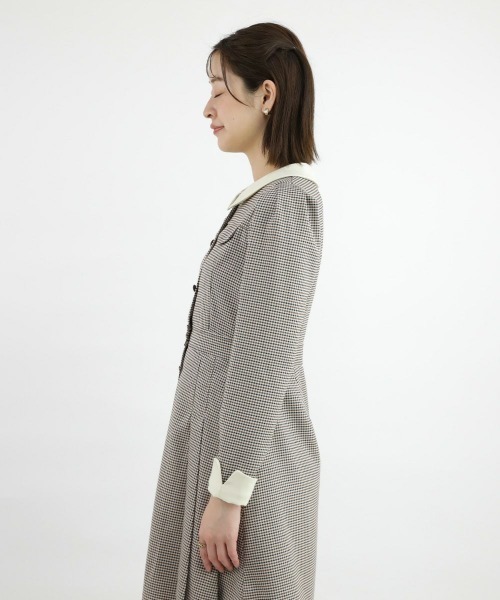 F i.n.t（フィント）の「Heleneミニチェックワンピース/fint（ワンピース・レディース・ホワイト×ブラウン/ブラック×グレー・FREE）」の10枚目の写真