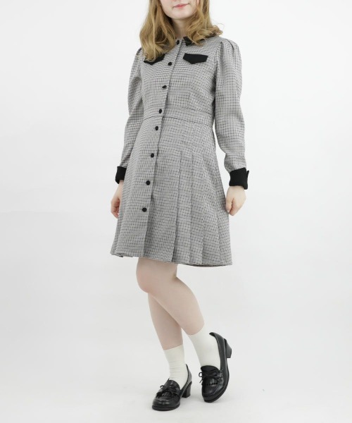F i.n.t（フィント）の「Heleneミニチェックワンピース/fint（ワンピース・レディース・ホワイト×ブラウン/ブラック×グレー・FREE）」の14枚目の写真