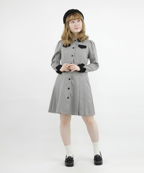 F i.n.t（フィント）の「Heleneミニチェックワンピース/fint（ワンピース・レディース・ホワイト×ブラウン/ブラック×グレー・FREE）」の15枚目の写真