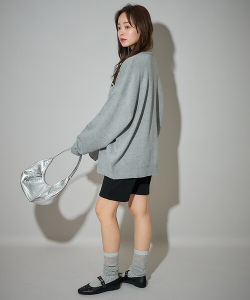 PUBLUX(パブリュクス)の「Bohemian Chop/ボヘミアンチョップ ダルメシアン ジャガード ニット 限定展開(ニット/セーター・レディース・ネイビー/グレー/ブラック・S/L/M)」の6枚目の写真