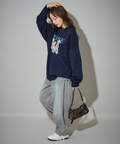 PUBLUX(パブリュクス)の「Bohemian Chop/ボヘミアンチョップ ダルメシアン ジャガード ニット 限定展開(ニット/セーター・レディース・ネイビー/グレー/ブラック・S/L/M)」の18枚目の写真