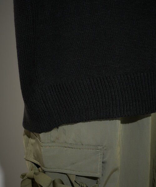 PUBLUX(パブリュクス)の「Bohemian Chop/ボヘミアンチョップ ダルメシアン ジャガード ニット 限定展開(ニット/セーター・レディース・ネイビー/グレー/ブラック・S/L/M)」の4枚目の写真