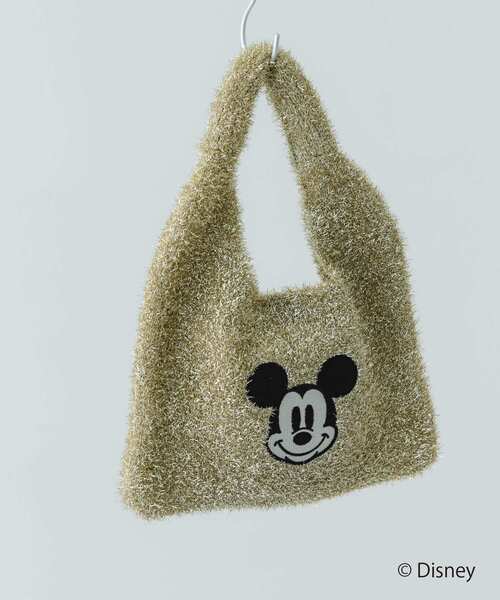 RODE SKO（ロデスコ）の「『別注』MICKEY/ワンハンドルラメニットバッグ（トートバッグ・レディース・シルバー/ブラック/ゴールド・ONE）」の4枚目の写真