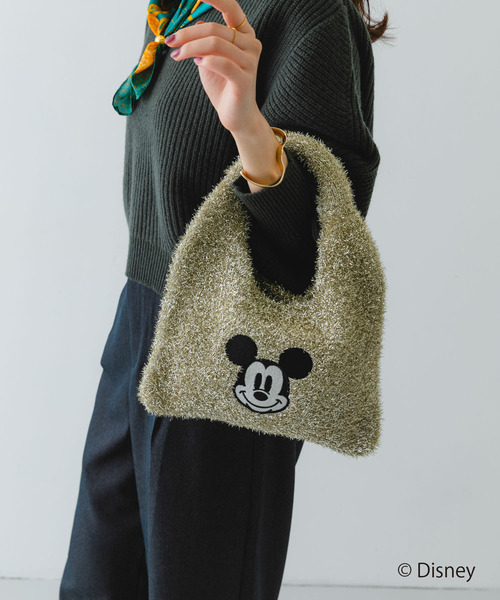 RODE SKO（ロデスコ）の「『別注』MICKEY/ワンハンドルラメニットバッグ（トートバッグ・レディース・シルバー/ブラック/ゴールド・ONE）」の9枚目の写真