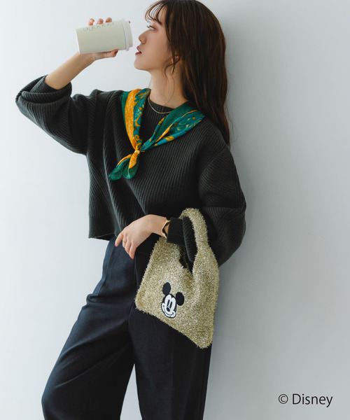 RODE SKO（ロデスコ）の「『別注』MICKEY/ワンハンドルラメニットバッグ（トートバッグ・レディース・シルバー/ブラック/ゴールド・ONE）」の12枚目の写真