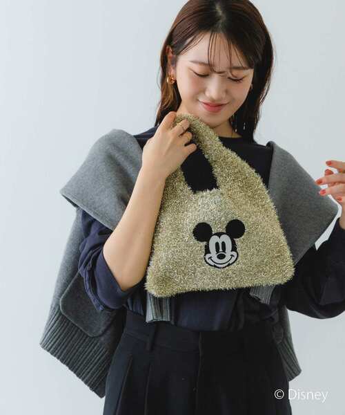 RODE SKO（ロデスコ）の「『別注』MICKEY/ワンハンドルラメニットバッグ（トートバッグ・レディース・シルバー/ブラック/ゴールド・ONE）」の19枚目の写真