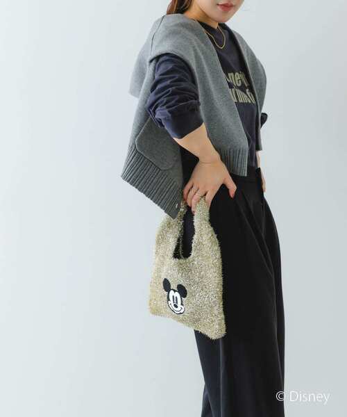 RODE SKO（ロデスコ）の「『別注』MICKEY/ワンハンドルラメニットバッグ（トートバッグ・レディース・シルバー/ブラック/ゴールド・ONE）」の22枚目の写真