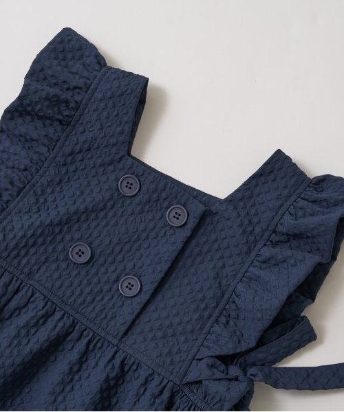 Lycee mine（リセマイン）の「【オケージョン】フリルエプロンワンピース（ジャンパースカート・キッズ・モスグリーン/ライトピンク/ベージュ/ネイビー・110cm/100cm/120cm/130cm）」の10枚目の写真