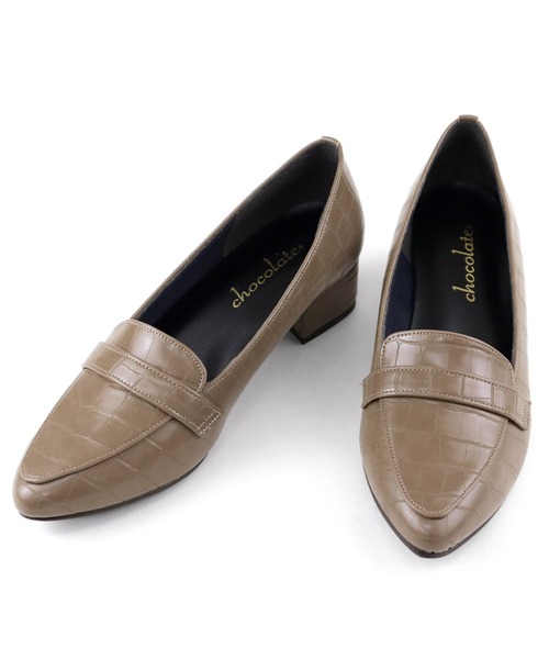 chocolates(チョコラテス)の「晴雨兼用 アーモンドトゥ ローファーパンプス【日本製】(ローファー・レディース・ブラック/ベージュ系/ブラック系・22.5cm/23cm/23.5cm/24cm/24.5cm/25cm/22cm)」の4枚目の写真