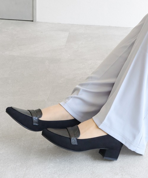 chocolates(チョコラテス)の「晴雨兼用 アーモンドトゥ ローファーパンプス【日本製】(ローファー・レディース・ブラック/ベージュ系/ブラック系・22.5cm/23cm/23.5cm/24cm/24.5cm/25cm/22cm)」の17枚目の写真