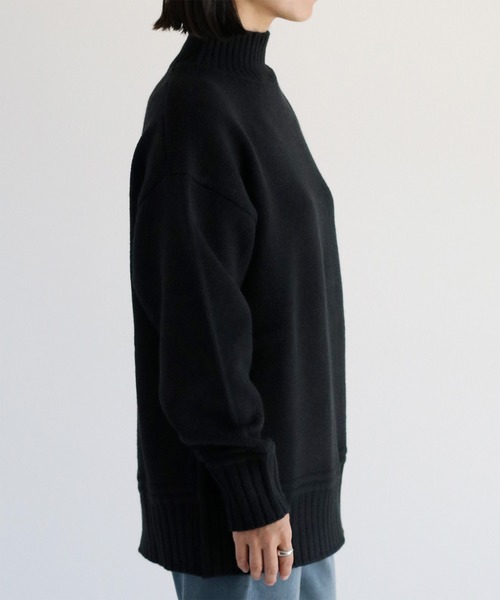 cepo（セポ）の「カシミアタッチハイネックニットプルオーバー〈バックスリット/センターパイピング〉（ニット/セーター・レディース・ブラウン/オフホワイト/ブルー/ブラック・M）」の8枚目の写真