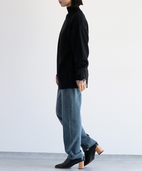 cepo（セポ）の「カシミアタッチハイネックニットプルオーバー〈バックスリット/センターパイピング〉（ニット/セーター・レディース・ブラウン/オフホワイト/ブルー/ブラック・M）」の10枚目の写真