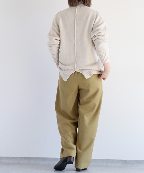 cepo（セポ）の「カシミアタッチハイネックニットプルオーバー〈バックスリット/センターパイピング〉（ニット/セーター・レディース・ブラウン/オフホワイト/ブルー/ブラック・M）」の22枚目の写真