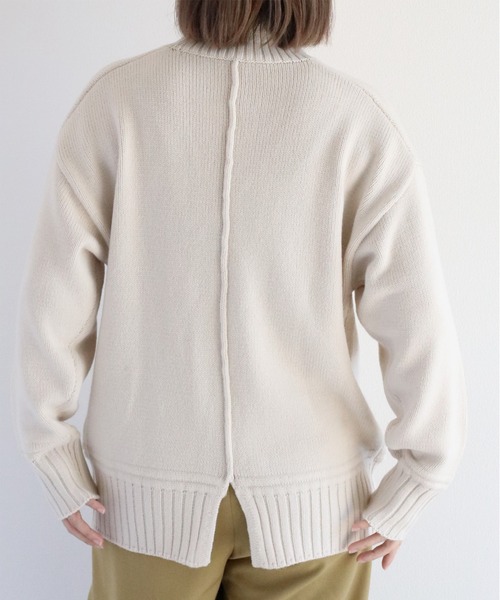 cepo（セポ）の「カシミアタッチハイネックニットプルオーバー〈バックスリット/センターパイピング〉（ニット/セーター・レディース・ブラウン/オフホワイト/ブルー/ブラック・M）」の16枚目の写真