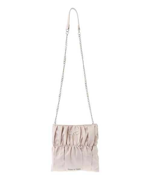 Maison de FLEUR(メゾンドフルール)の「ビジューリボンギャザーショルダーバッグ(ショルダーバッグ・レディース・アイボリー/ブラック/ピンク・FREE)」の10枚目の写真