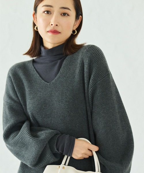 WEB限定＞袖ボリュームふんわりニット バルーンスリーブ/150034