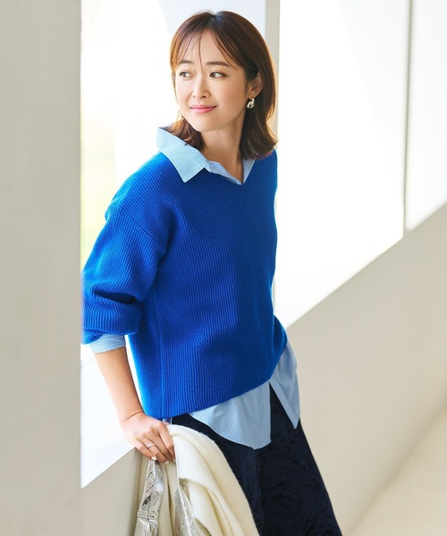 Elura(エルーラ)の「<WEB限定>袖ボリュームふんわりニット バルーンスリーブ/150034(ニット/セーター・レディース・オレンジ/ブルー/オフホワイト/チャコールグレー/ネイビー/ラベンダー・MEDIUM/LARGE)」の21枚目の写真