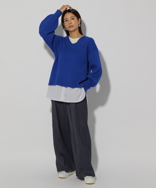 Elura(エルーラ)の「<WEB限定>袖ボリュームふんわりニット バルーンスリーブ/150034(ニット/セーター・レディース・オレンジ/ブルー/オフホワイト/チャコールグレー/ネイビー/ラベンダー・MEDIUM/LARGE)」の22枚目の写真