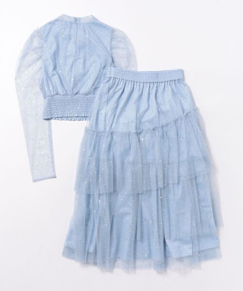FURFUR(ファーファー)の「【WEB・一部店舗限定カラー】セパレートラメチュールドレス(ドレス・レディース・ブラック/ライトブルー/ピンクベージュ/オフホワイト・FREE)」の5枚目の写真