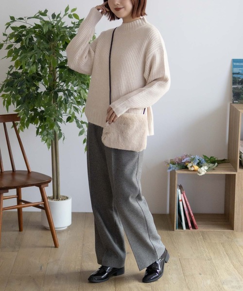 HusHusH（ハッシュアッシュ）の「【HusHusH/ハッシュアッシュ】モクアゼハイネックニット（ニット/セーター・レディース・グレー/ブルー/グレイッシュベージュ・M/L）」の6枚目の写真