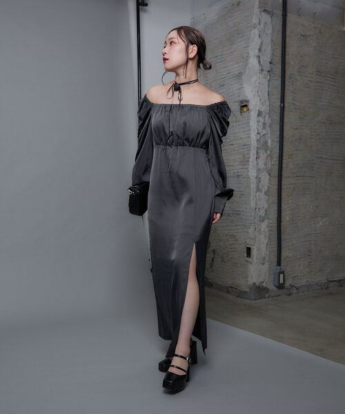 Mavie..7(メヴィセットゥ)の「【Mavie..7】チョーカー付きワンピース(ワンピース・レディース・ブラック/チャコールグレー・FREE)」の22枚目の写真