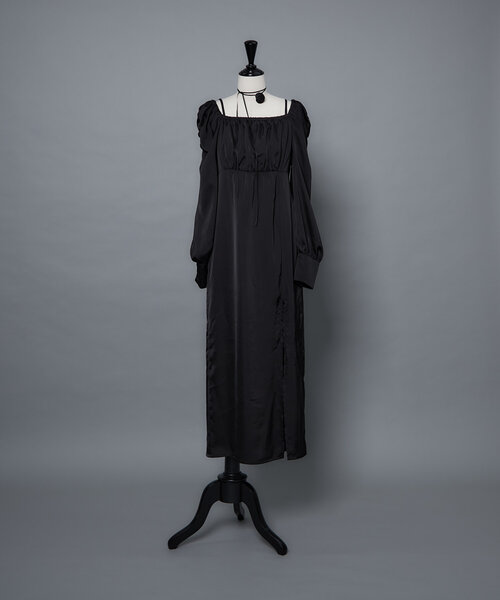 Mavie..7(メヴィセットゥ)の「【Mavie..7】チョーカー付きワンピース(ワンピース・レディース・ブラック/チャコールグレー・FREE)」の5枚目の写真