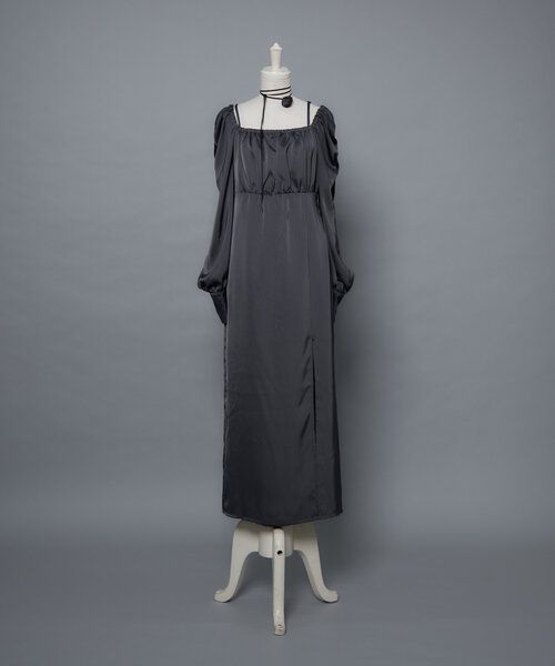 Mavie..7(メヴィセットゥ)の「【Mavie..7】チョーカー付きワンピース(ワンピース・レディース・ブラック/チャコールグレー・FREE)」の6枚目の写真