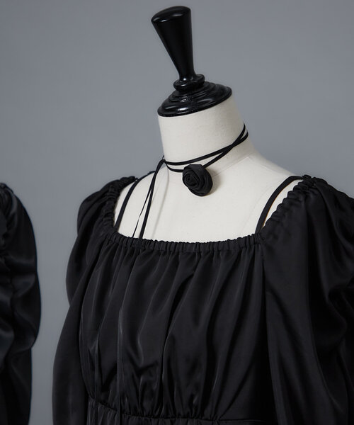 Mavie..7(メヴィセットゥ)の「【Mavie..7】チョーカー付きワンピース(ワンピース・レディース・ブラック/チャコールグレー・FREE)」の9枚目の写真