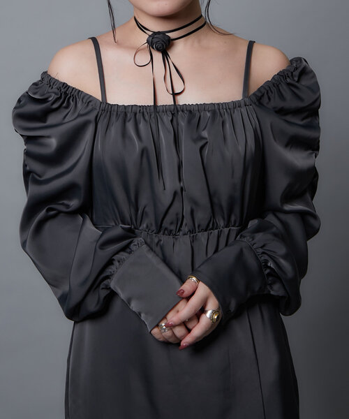 Mavie..7(メヴィセットゥ)の「【Mavie..7】チョーカー付きワンピース(ワンピース・レディース・ブラック/チャコールグレー・FREE)」の17枚目の写真