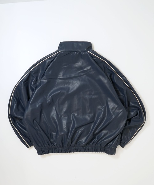 Soupy Soupy(スーピースーピー)の「synthetic leather track jacket/合成皮革 トラックジャケット(ブルゾン・メンズ・ネイビー/ブラック・L/M)」の4枚目の写真