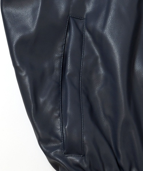 Soupy Soupy(スーピースーピー)の「synthetic leather track jacket/合成皮革 トラックジャケット(ブルゾン・メンズ・ネイビー/ブラック・L/M)」の7枚目の写真