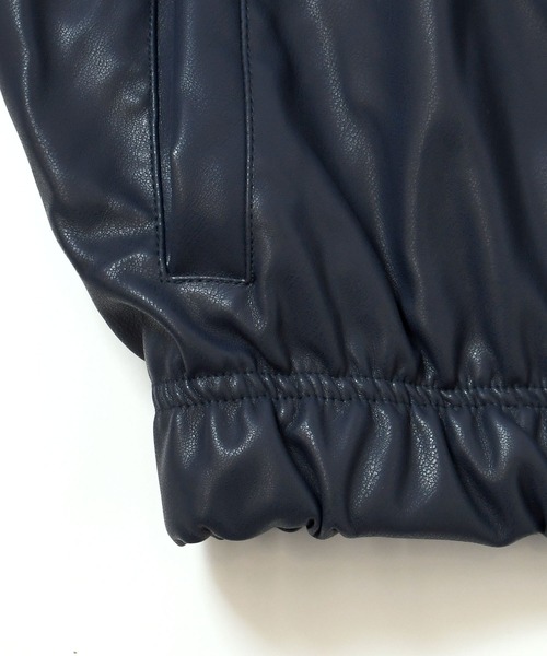 Soupy Soupy(スーピースーピー)の「synthetic leather track jacket/合成皮革 トラックジャケット(ブルゾン・メンズ・ネイビー/ブラック・L/M)」の8枚目の写真