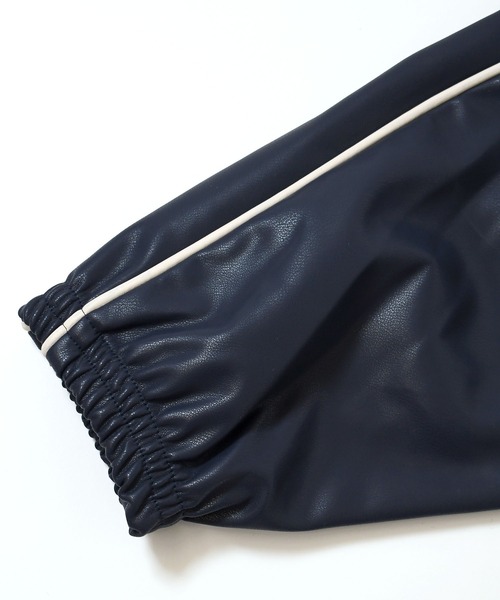 Soupy Soupy(スーピースーピー)の「synthetic leather track jacket/合成皮革 トラックジャケット(ブルゾン・メンズ・ネイビー/ブラック・L/M)」の9枚目の写真