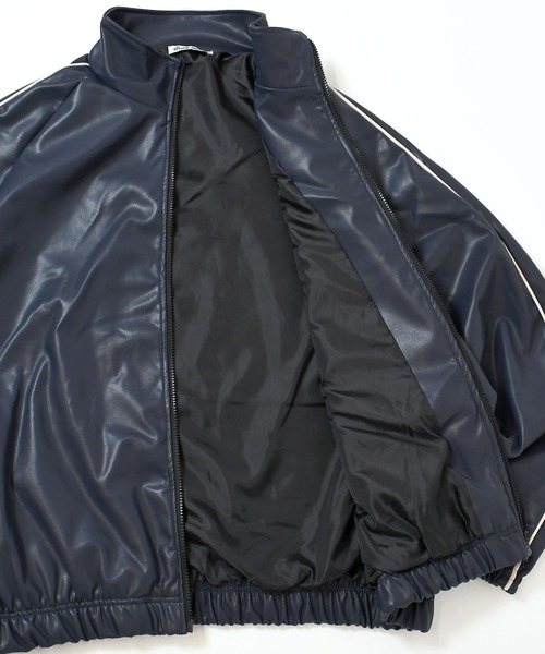 Soupy Soupy(スーピースーピー)の「synthetic leather track jacket/合成皮革 トラックジャケット(ブルゾン・メンズ・ネイビー/ブラック・L/M)」の10枚目の写真