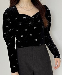 Heather（ヘザー）の「ベロアリボンプルオーバー　248685（シャツ/ブラウス・レディース）」