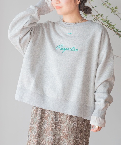 studio CLIP（スタディオクリップ）の「着丈選べる刺繍スウェット（スウェット・レディース・アイボリー/グレー/ネイビー/ピンク・LARGE/MEDIUM）」の5枚目の写真