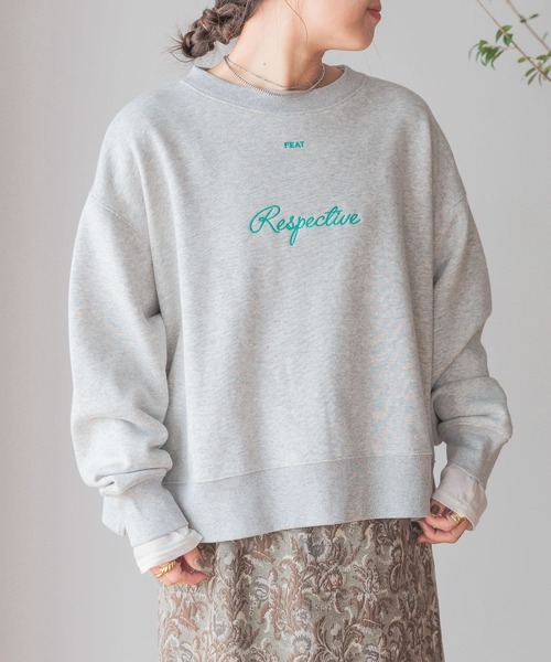 studio CLIP（スタディオクリップ）の「着丈選べる刺繍スウェット（スウェット・レディース・アイボリー/グレー/ネイビー/ピンク・LARGE/MEDIUM）」の6枚目の写真