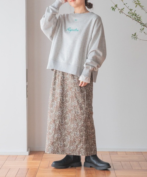 studio CLIP（スタディオクリップ）の「着丈選べる刺繍スウェット（スウェット・レディース・アイボリー/グレー/ネイビー/ピンク・LARGE/MEDIUM）」の8枚目の写真